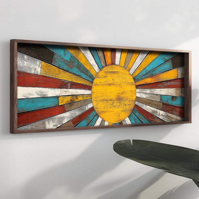 Wallity Pintura Decorativa EMR017 Multicolor en MDF con Marco